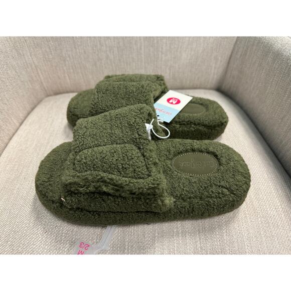 NWT Boys Cat & Jack Green Ace Adjustable Slide Slippers - M (2/3) - Picture 3 of 4